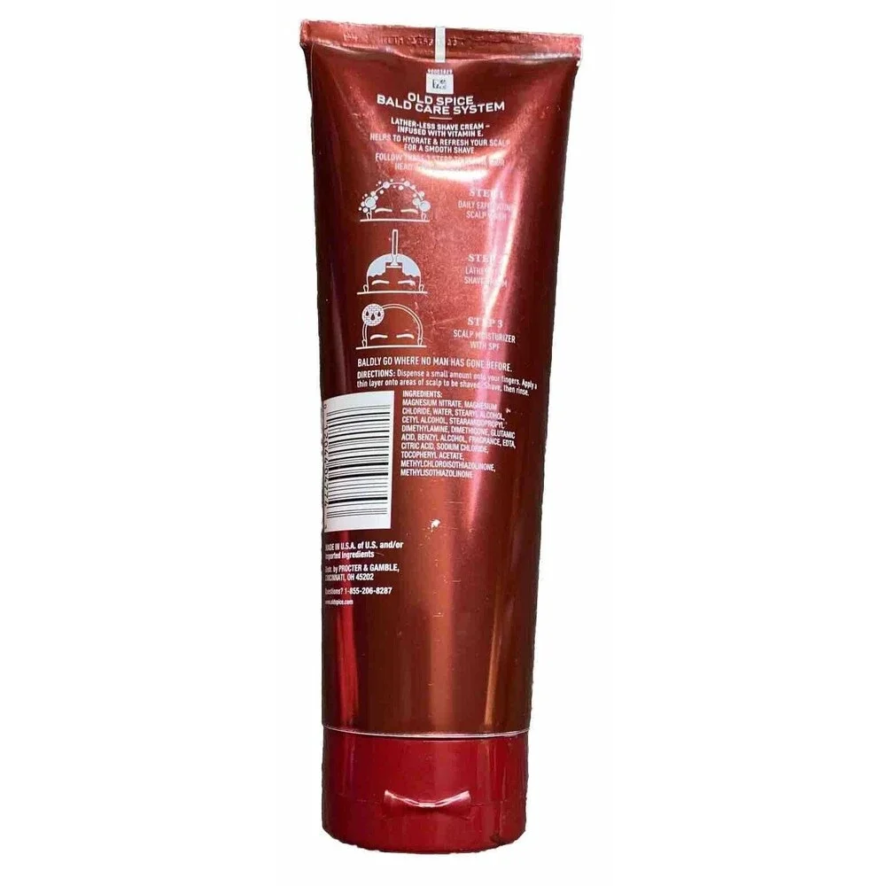 Old Spice Bald Care System 2 Lather-less Shave Cream with Vitamin E 10.9 fl oz